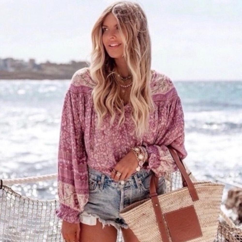 Spell & The Gypsy Collective Dahlia Blouse in Mulberry